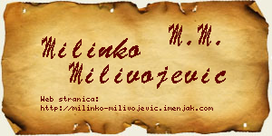 Milinko Milivojević vizit kartica
